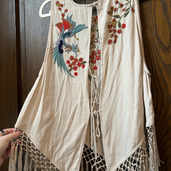 Free People Cream Embroidered Top - Picture 2 of 3
